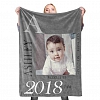 Custom Baby Photo Blanket with Name Birth Information Stroller Blanket Custom Swaddle Blanket Personalized Swaddle Blankets PW015