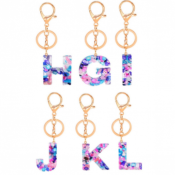 Sparkly Glitter A-Z Letter Initial Keychain PW893