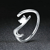 S925 Sterling Silver Cute Naughty Cat Ring PWB427