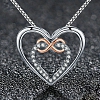 Infinity and Heart Paving Necklace PWB391