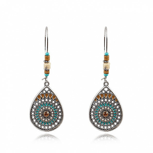 Vintage Boho India Ethnic Water Drip Hanging Dangle Drop Earrings PWB090