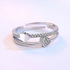 Romantic Two-heart Silver Ring PWB503