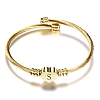 Heart Charm Bangle With Initial Alphabet PW880