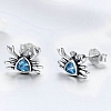 Cute Blue Crab Stud Earrings PWB444