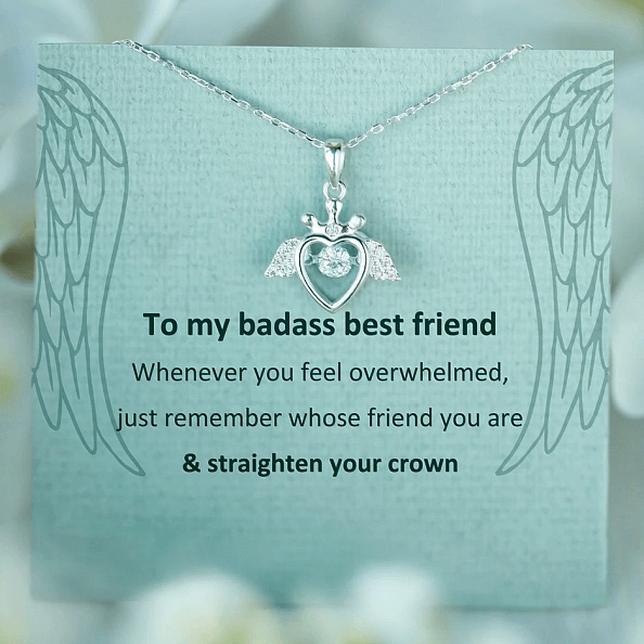 S925 Angle Wings Badass Sparkling Necklace PWB215