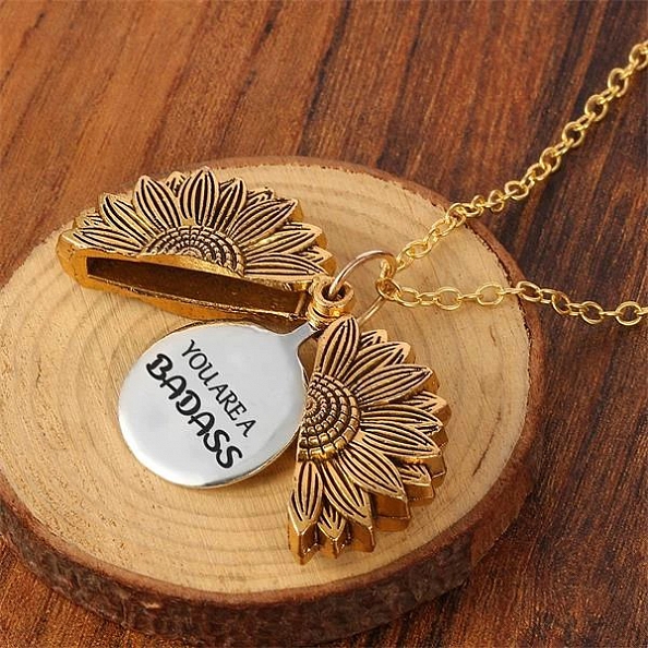 YOU ARE A BADASS SUNFLOWER NECKLACE PWB039
