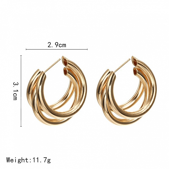 C-shape multi-layer earrings PWB157
