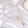 Double layer sun moon necklace PWB061