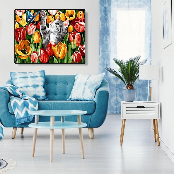 DIY Paint By Numbers Kit(40x50cm) Butterfly Cat PW760