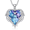 Angel Wings Heart Pendant Swarovski Necklace PW870