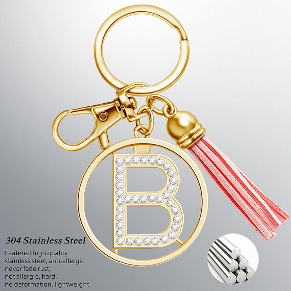 Glittering drill key chain gold PW890