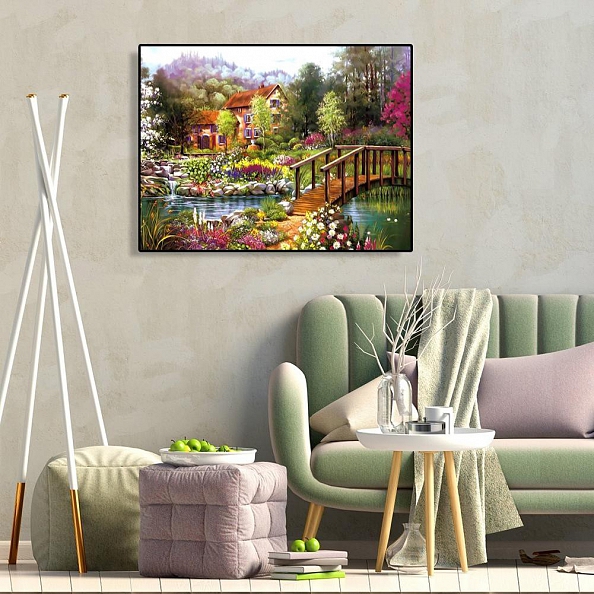 DIY Paint By Numbers Kit(40x50cm) Bridge Cottage-PW766
