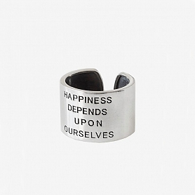 HAPPINESS DEPENDS UPON OURSELVES RING PWB269