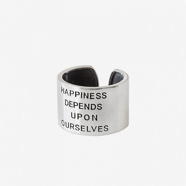 HAPPINESS DEPENDS UPON OURSELVES RING PWB269