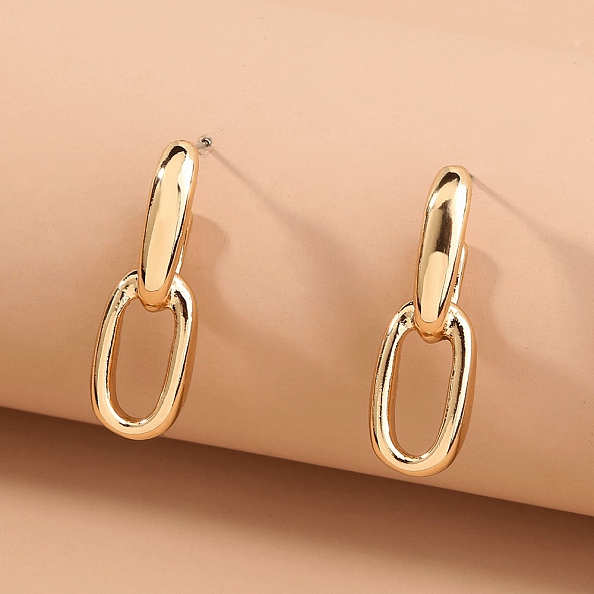 Exaggerated metal chain earrings PWB129