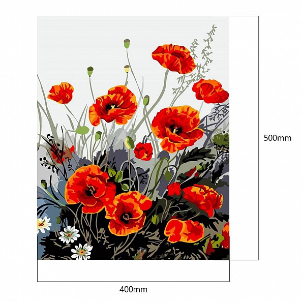 Paint By Numbers-DIY Red Flowers(40*50 CM) PW621