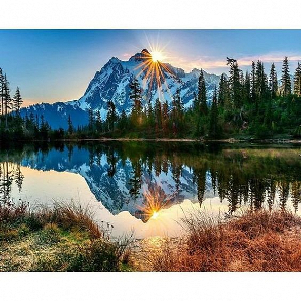 Landscape Mountain Lake Paint By Numbers Kits PW345