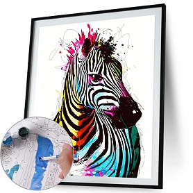 Paint By Numbers-DIY Zebra(40*50 CM) PW741