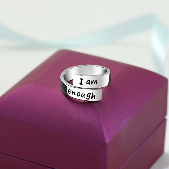 “I AM ENOUGH”Sterling Silver Ring PWB301