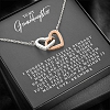 To My Granddaughter - Love, Grandma - Interlocking Heart Necklace PWB168