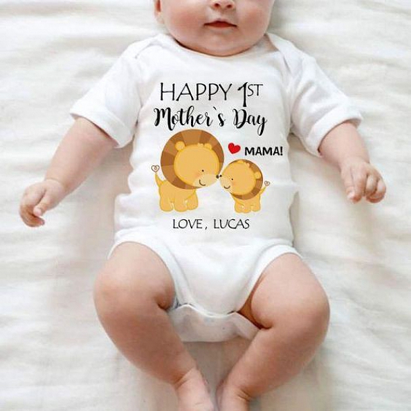Personalized Lion Mother's Day Baby Onesies PW155