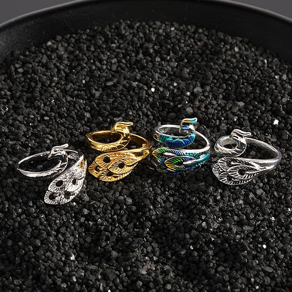 Silver Peacock Charm Ring PWB533