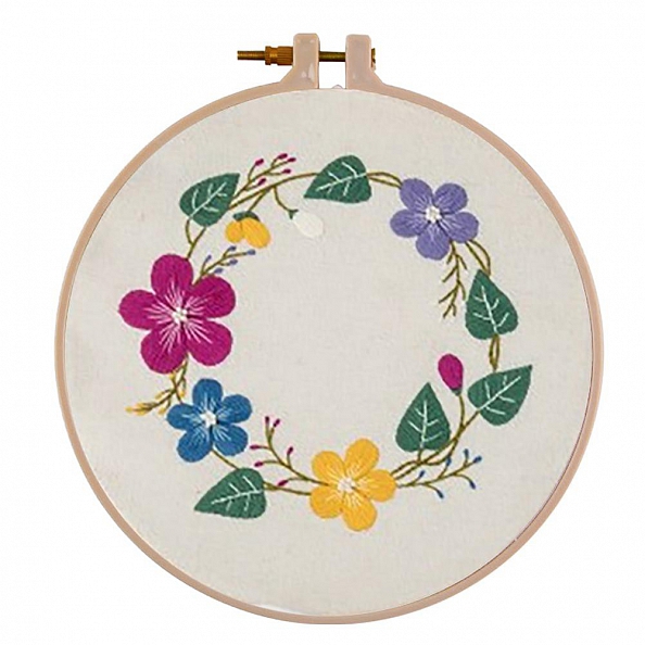 Floral Wreath-Embroidery Kit(25x25cm) PW673