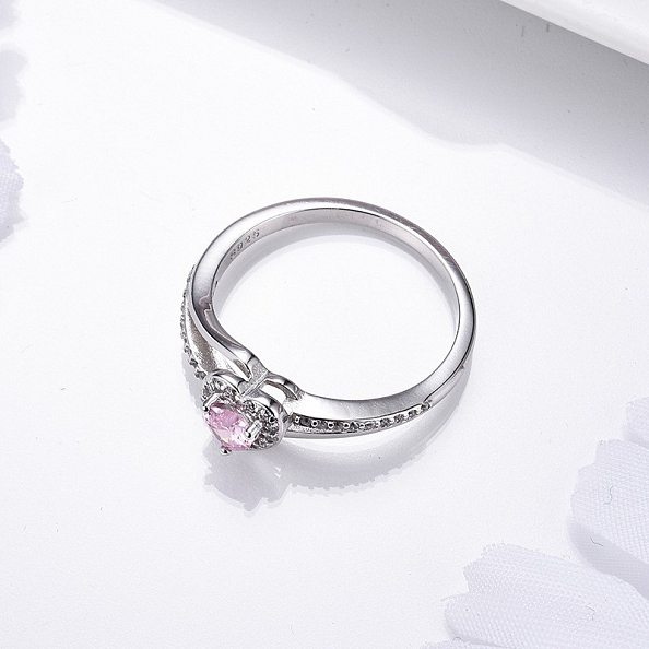 925 Sterling Silver Heart Ring PWB372