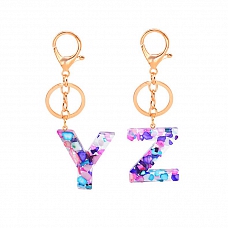 Sparkly Glitter A-Z Letter Initial Keychain PW893