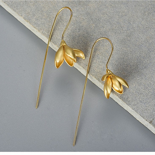 S925 Magnolia Dangle Earrings PWB400