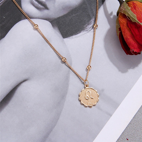 12 Constellations Coin Pendants Necklace  PW884