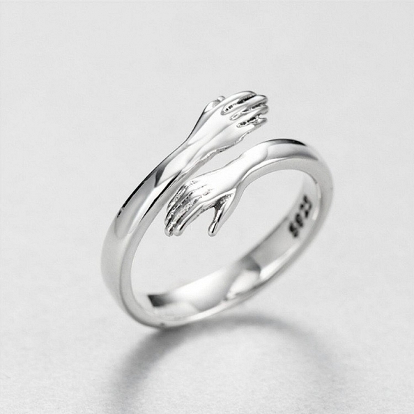 Adjustable S925 Sterling Silver Hug Ring PWB235