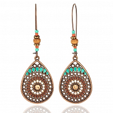 Vintage Boho India Ethnic Water Drip Hanging Dangle Drop Earrings PWB090