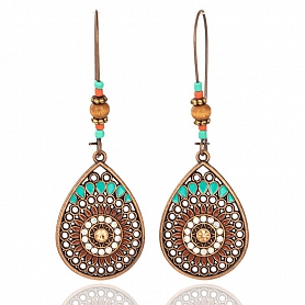 Vintage Boho India Ethnic Water Drip Hanging Dangle Drop Earrings PWB090