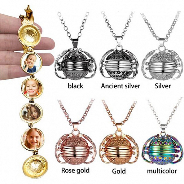 Expanding Photo Necklace Locket Ball PW869