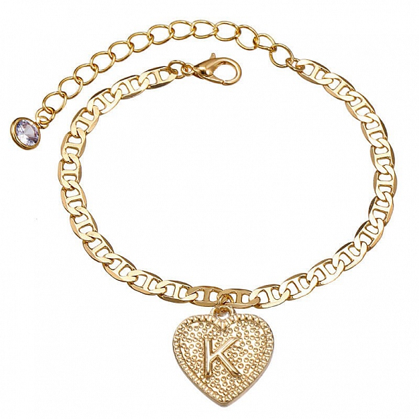 Heart Initials Ankle Bracelet PW889
