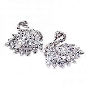 Crystal Swan Earrings PWB538