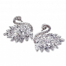 Crystal Swan Earrings PWB538