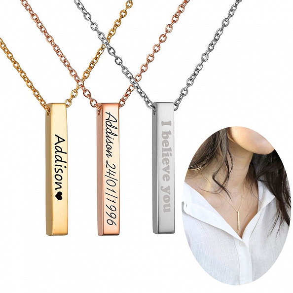 Custom Name Bar Necklace PW900