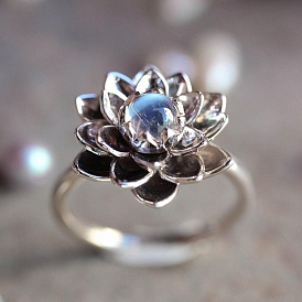 Moonstone Lotus Ring PWB310
