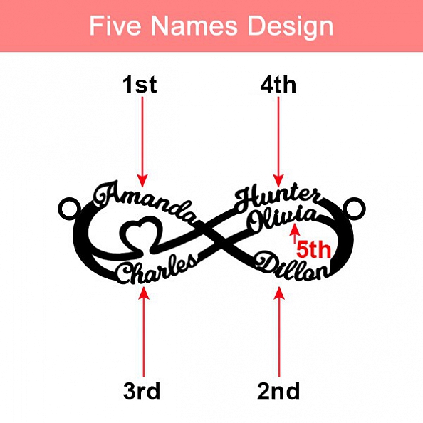 Personalized Infinity Name Necklace Sterling Silver PW906