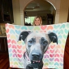 Custom Dog Blankets Personalized Pet Photo Blankets Painted Art Portrait Fleece Blanket PW005
