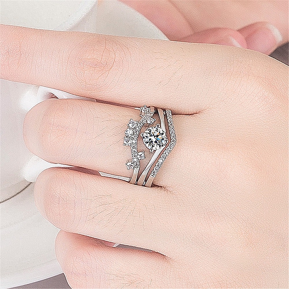 2 in 1 Couple Fashion Open Ring PW852