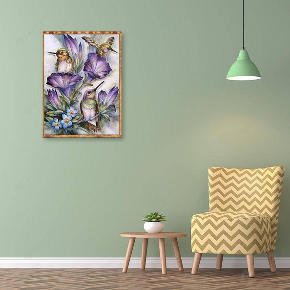 Full Round Drill Diamond Painting - Flowers and Birds PW716