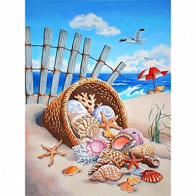 DIY Full Round Diamond Painting Seaside Sea Snail  PW730