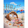 DIY Full Round Diamond Painting Seaside Sea Snail  PW730
