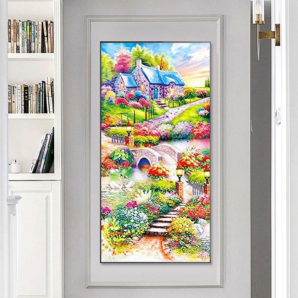 DIY Full Round Diamond Painting(85*45cm) - Village  PW776