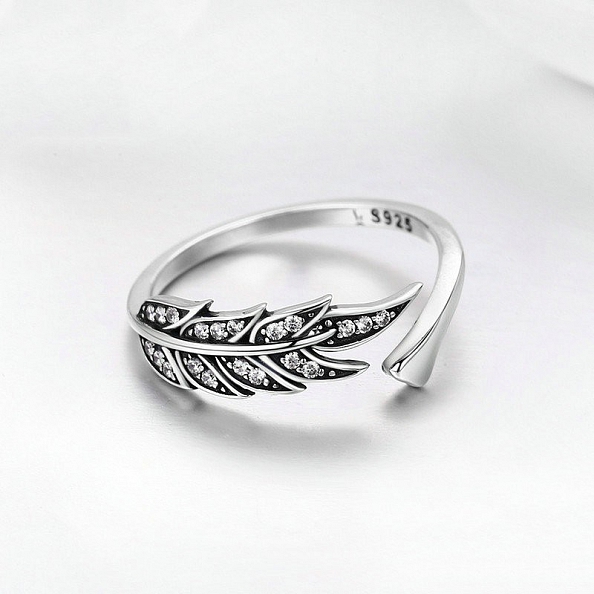 925 Sterling Silver Tree Leaf Ring PWB561