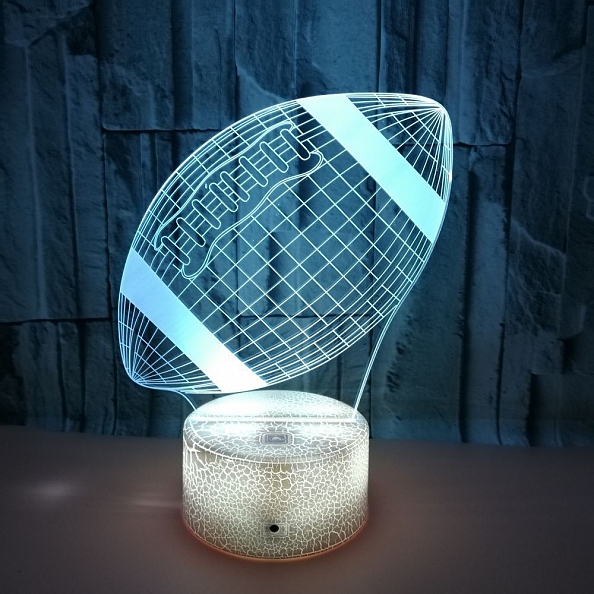 3D Rugby Illusion Lamp Gift 7/16 Colors PW552