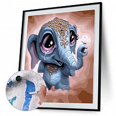 DIY -Paint By Numbers Kit(16x20in40x50cm)-Cartoon Elephant PW793